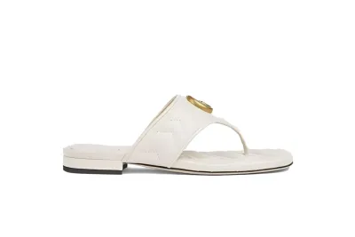 Gucci Double G Thong Sandal White 776948 BKO60 9049 02