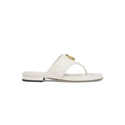 Gucci Double G Thong Sandal White 776948 BKO60 9049 02