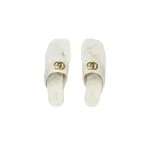 Gucci Double G Thong Sandal White 776948 BKO60 9049