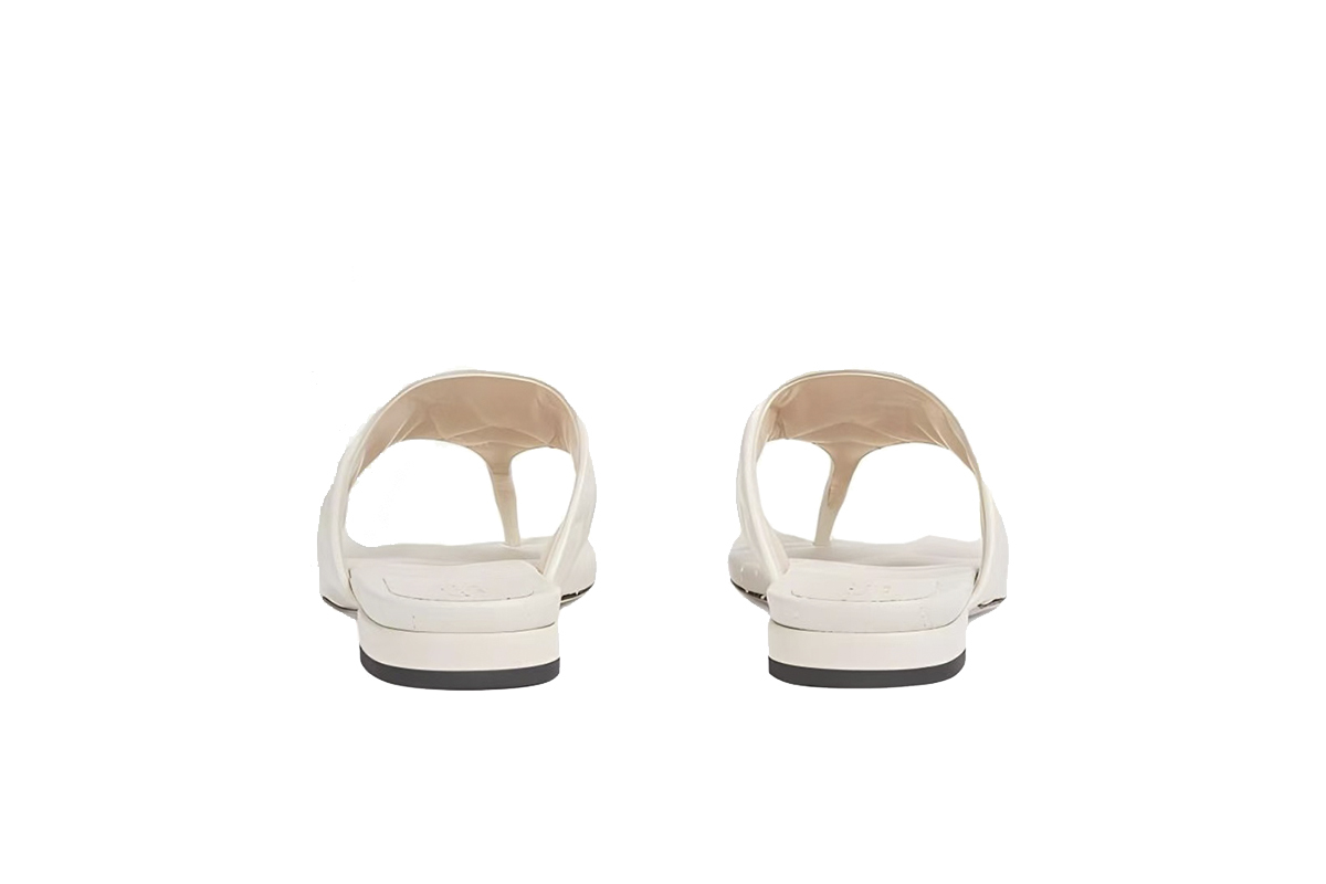 Gucci Double G Thong Sandal White 776948 BKO60 9049