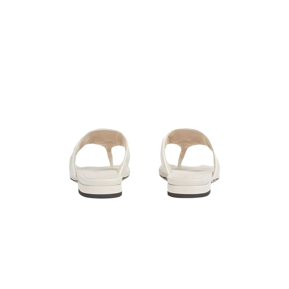 Gucci Double G Thong Sandal White 776948 BKO60 9049
