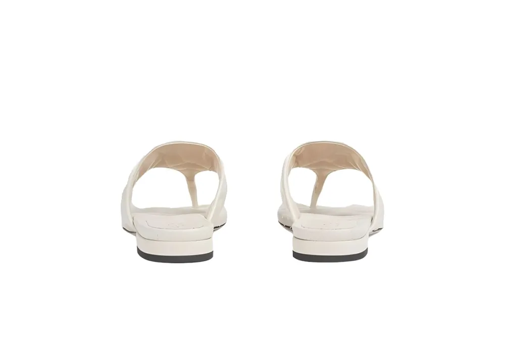 Gucci Double G Thong Sandal White 776948 BKO60 9049