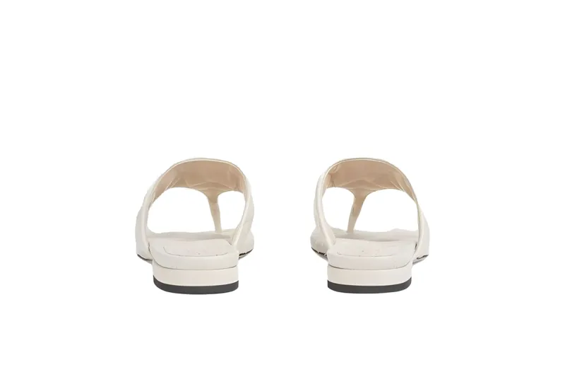 Gucci Double G Thong Sandal White 776948 BKO60 9049