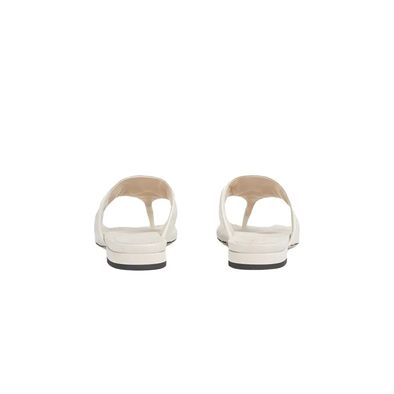 Gucci Double G Thong Sandal White 776948 BKO60 9049