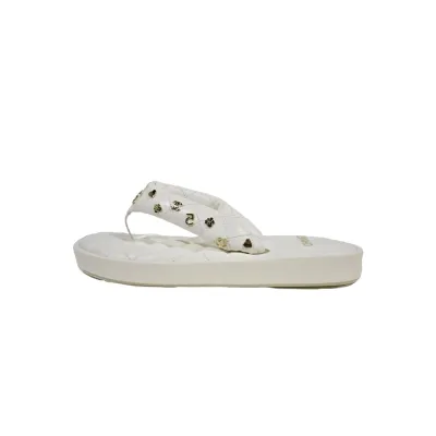 Chanel Lambskin Quilted Padded Charms Thong Sandals White G39860 X01000 0S687 01