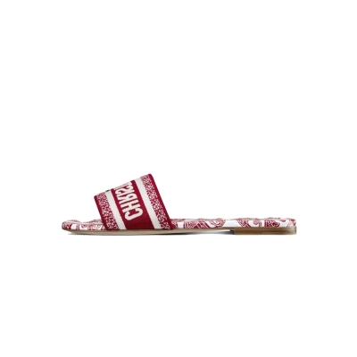 Coco Shoes Dior Dway Slide cloth sandal Red KCQ209DME_S79W 01