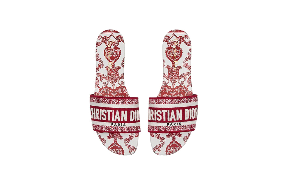 Coco Shoes Dior Dway Slide cloth sandal Red KCQ209DME_S79W