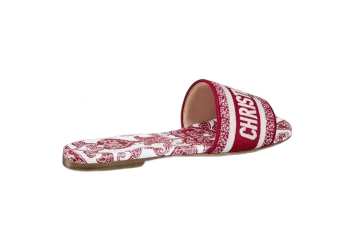 Coco Shoes Dior Dway Slide cloth sandal Red KCQ209DME_S79W