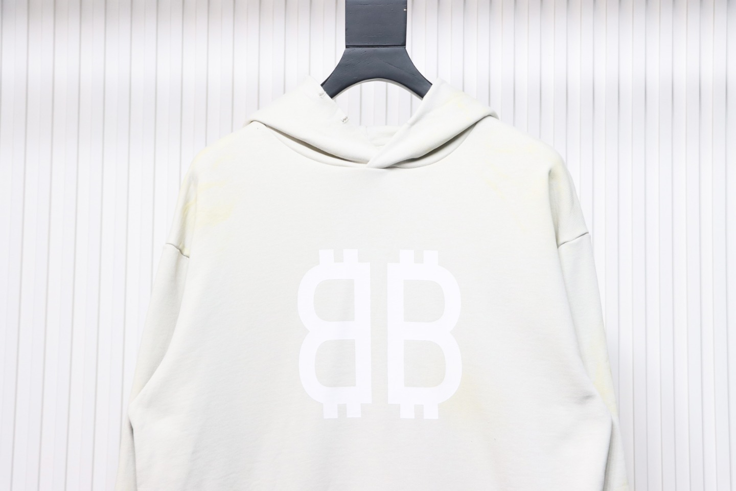 Coco Shoes Balenciaga BB Logo Sprayed Effect Hoodie White