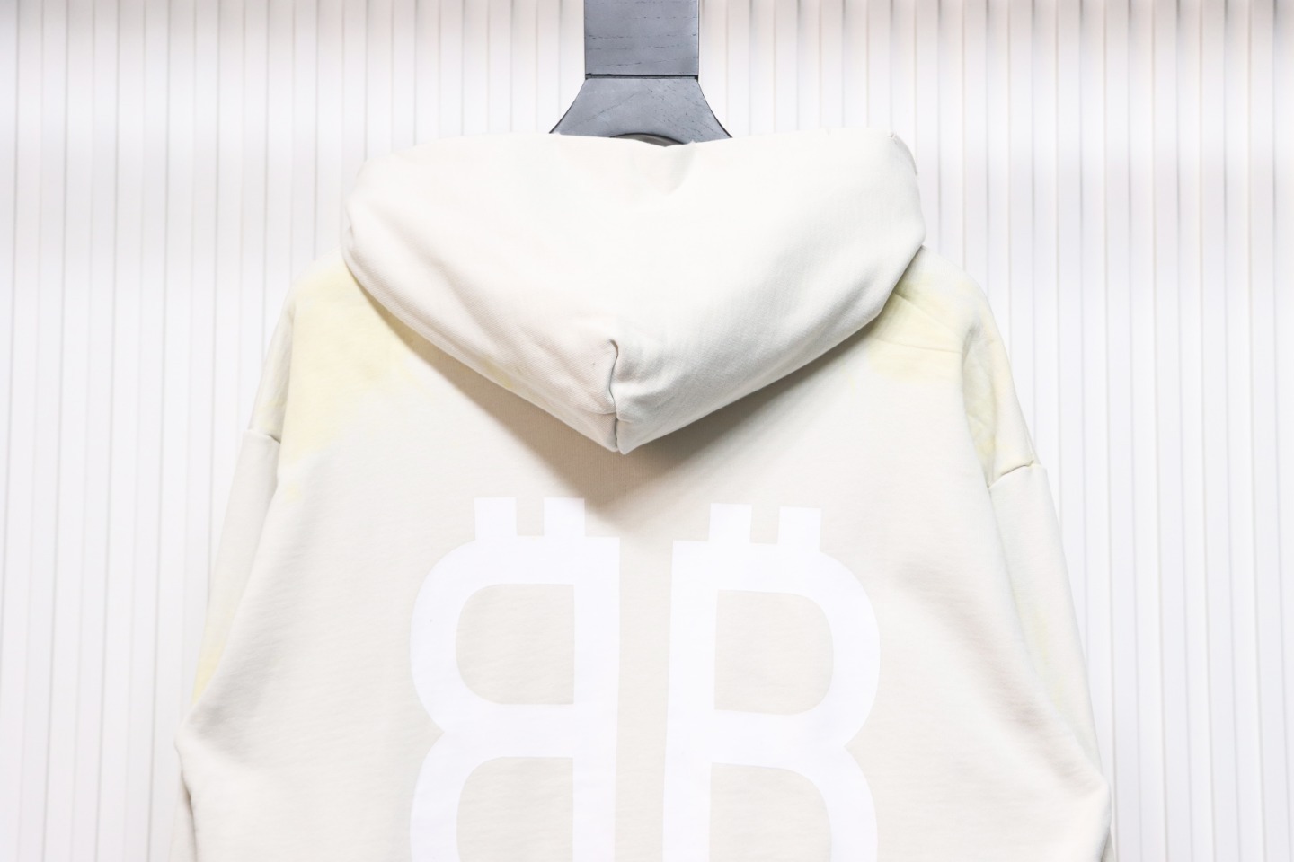 Coco Shoes Balenciaga BB Logo Sprayed Effect Hoodie White