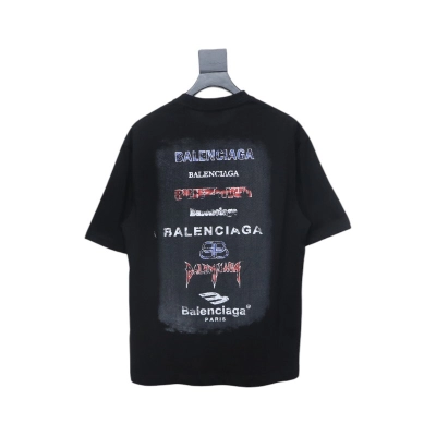 Coco Shoes Balenciaga Lettering print T-shirt Black 02
