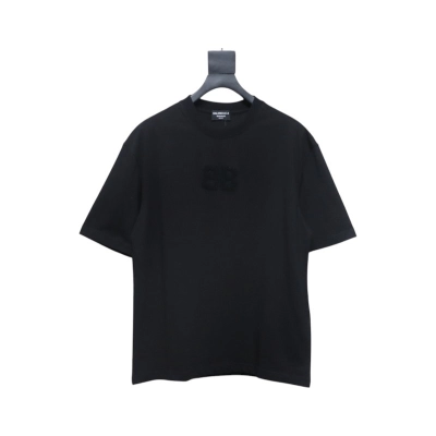 Balenciaga BB Towel Embroidered T-shirt Black 01