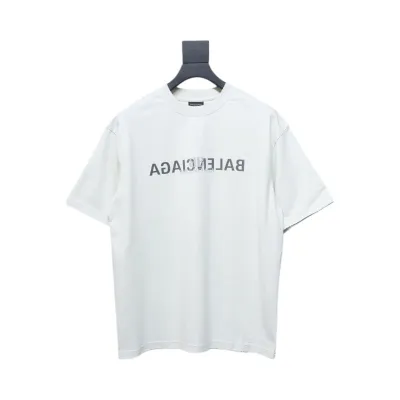 Balenciaga Mirror Logo T-Shirt White 01