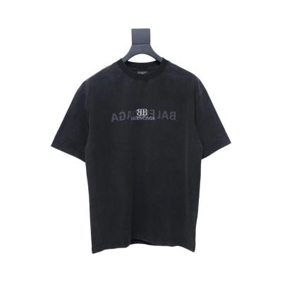 Coco Shoes Balenciaga Mirror Logo T-Shirt Black 01