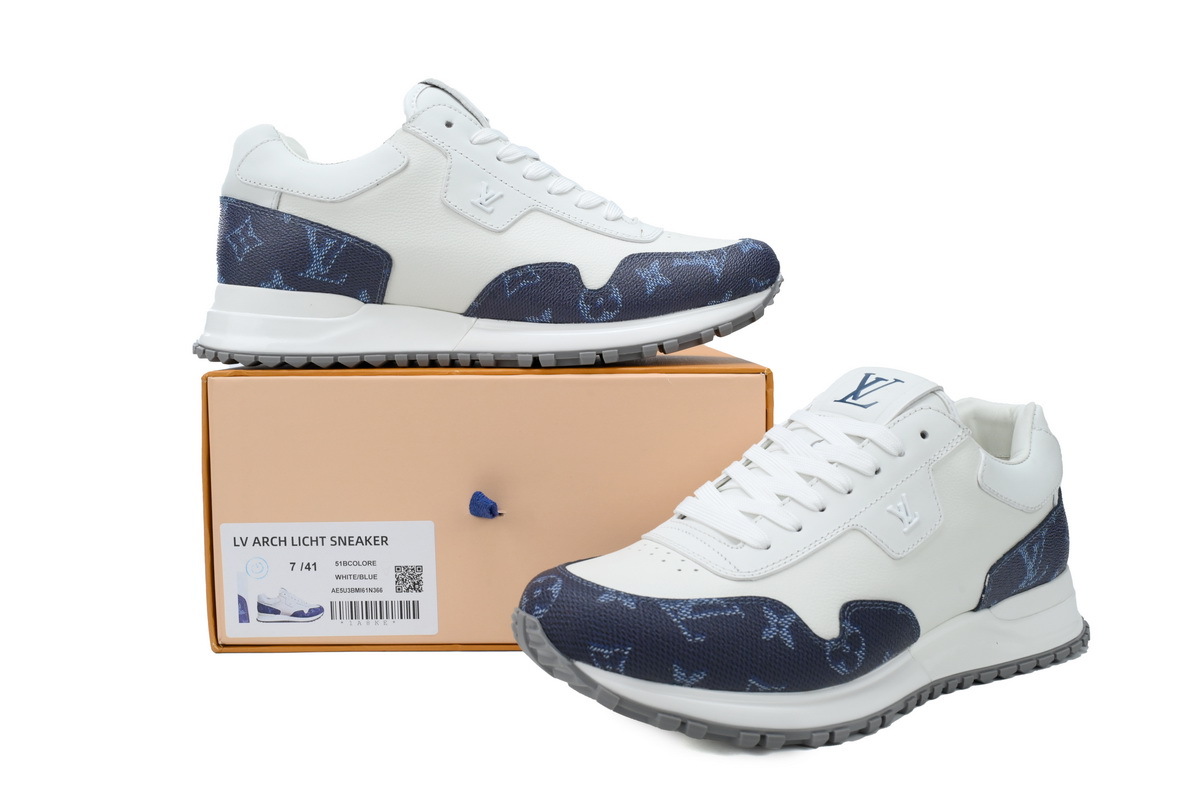 Coco Shoes Louis Vuitton Run Away Trainers White Blue 1A7UMS