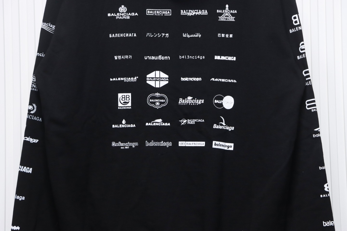 Coco Shoes Balenciaga Logo Printed Hoodie Black Cotton