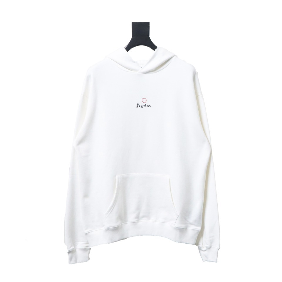 Balenciaga Heart Embroidered Hoodie White 