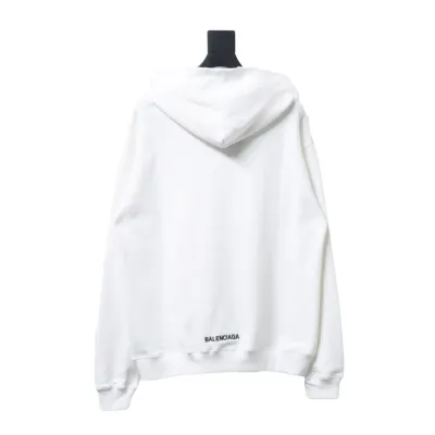 Balenciaga Heart Embroidered Hoodie White  02