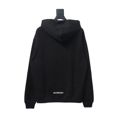 Balenciaga Heart Embroidered Hoodie Black 02