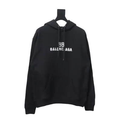 Balenciaga BB Pixel Print Hoodie Black 01