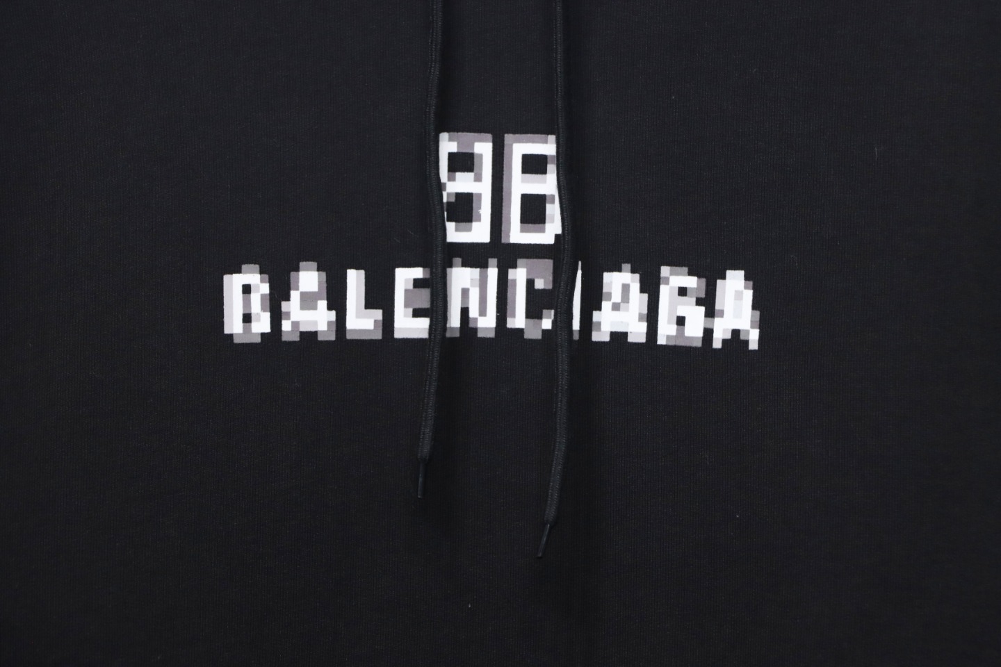 Balenciaga BB Pixel Print Hoodie Black