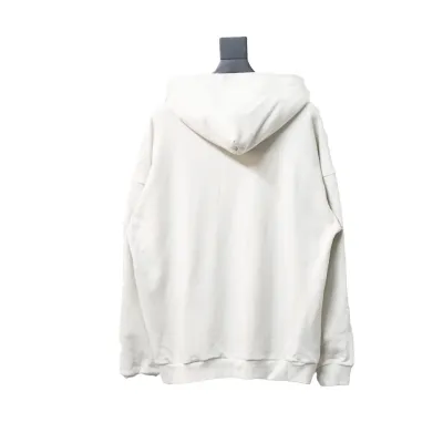 Balenciaga Hoodie With Double Arm Logo On Chest White 02