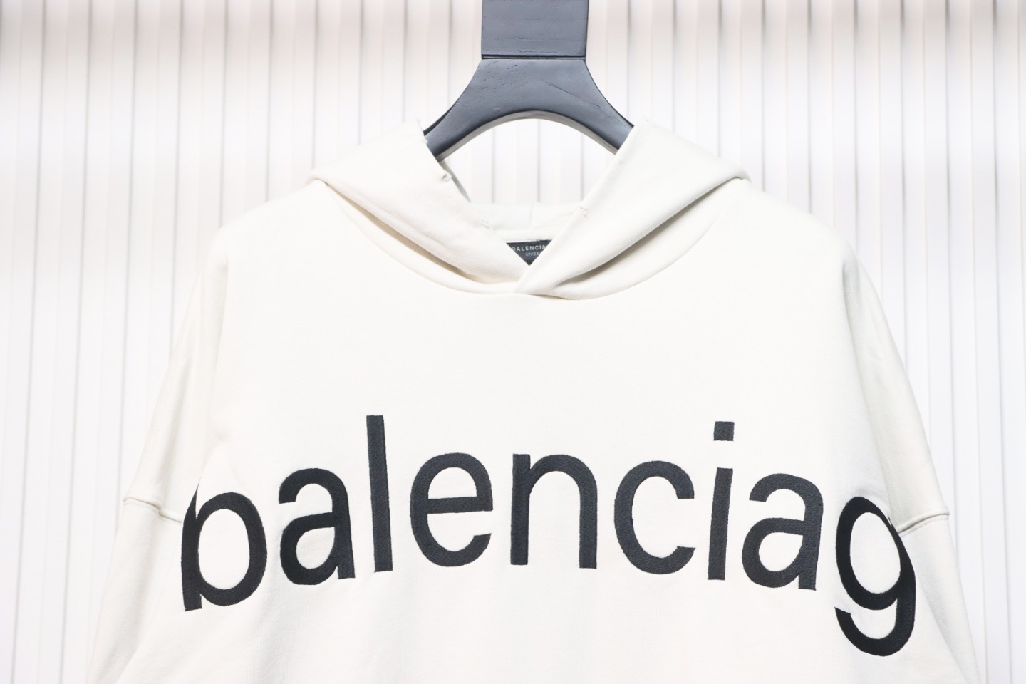 Balenciaga Hoodie With Double Arm Logo On Chest White