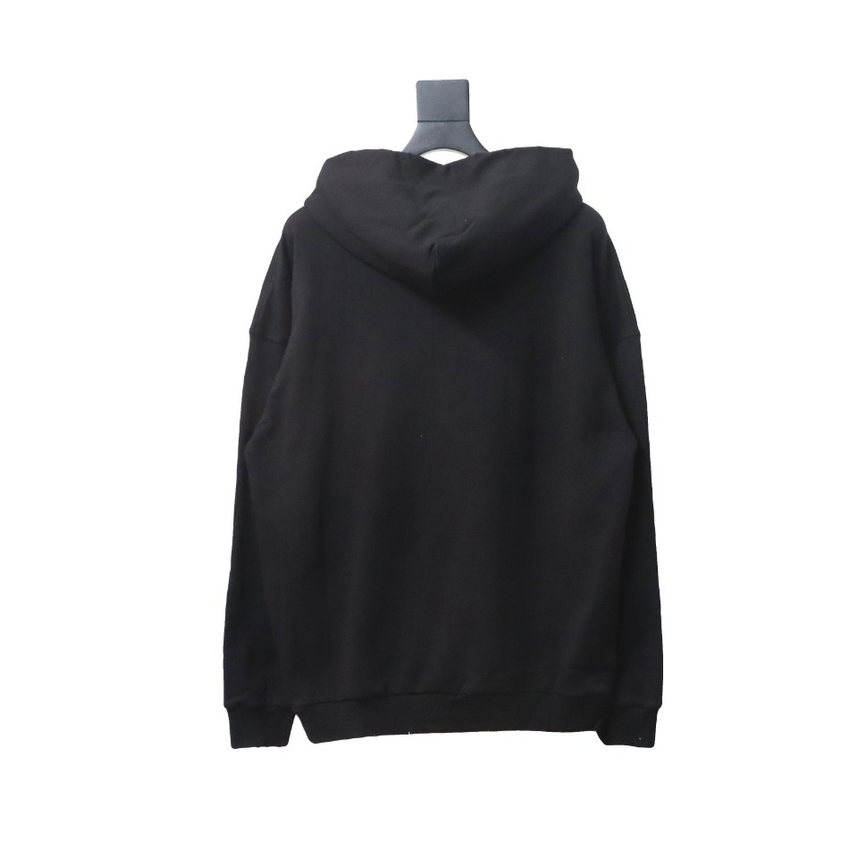 Coco Shoes Balenciaga Hoodie With Double Arm Logo On Chest Black