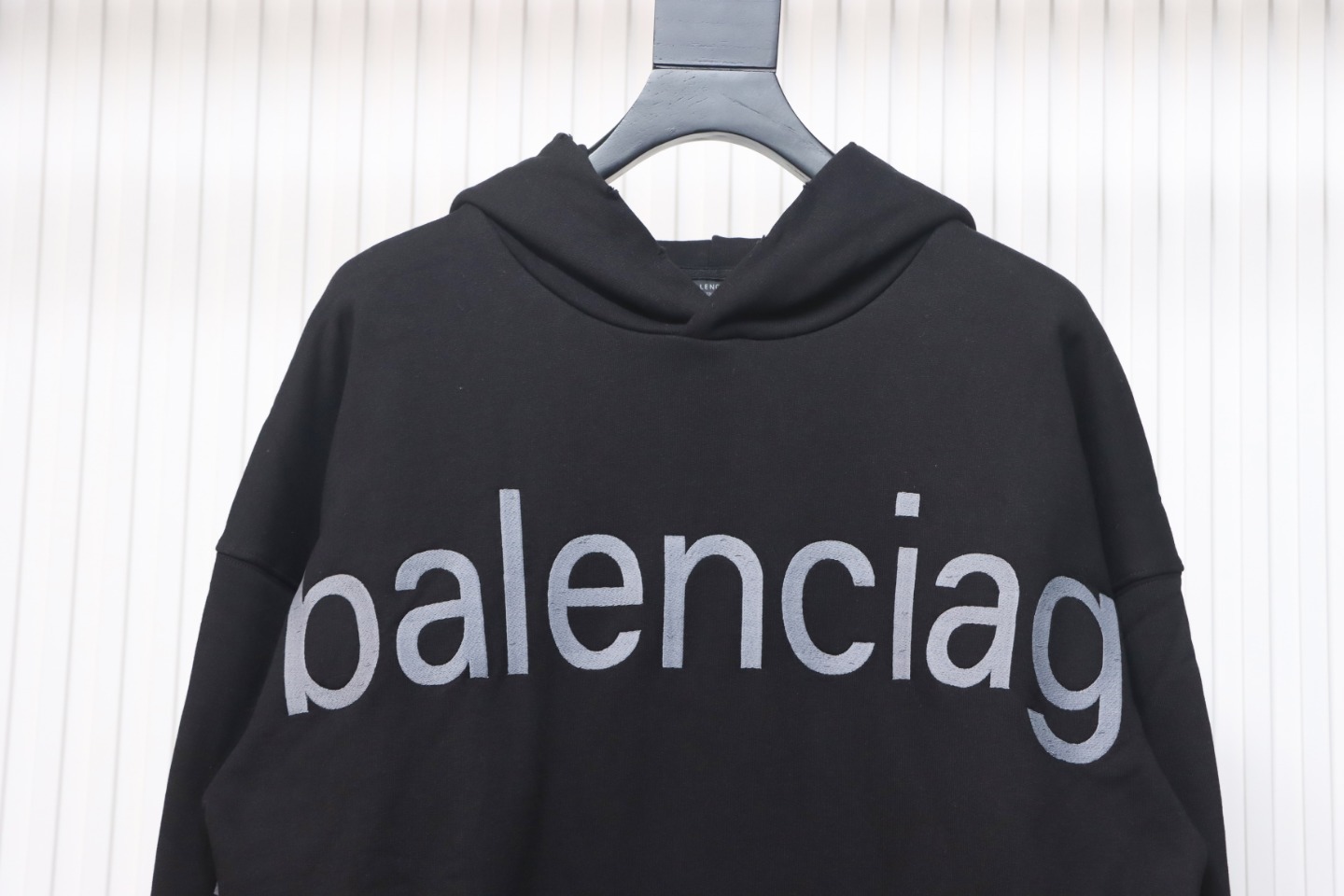 Coco Shoes Balenciaga Hoodie With Double Arm Logo On Chest Black