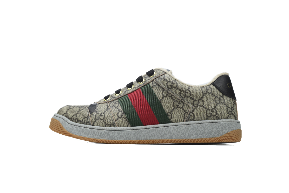 Coco Shoes Gucci Screener Webbing-Trimmed Monogrammed Men's Beige GG Sneakers ‎674530 96GE0 9766