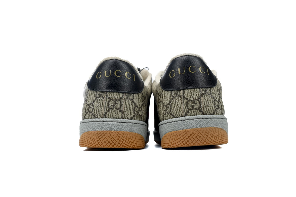 Coco Shoes Gucci Screener Webbing-Trimmed Monogrammed Men's Beige GG Sneakers ‎674530 96GE0 9766