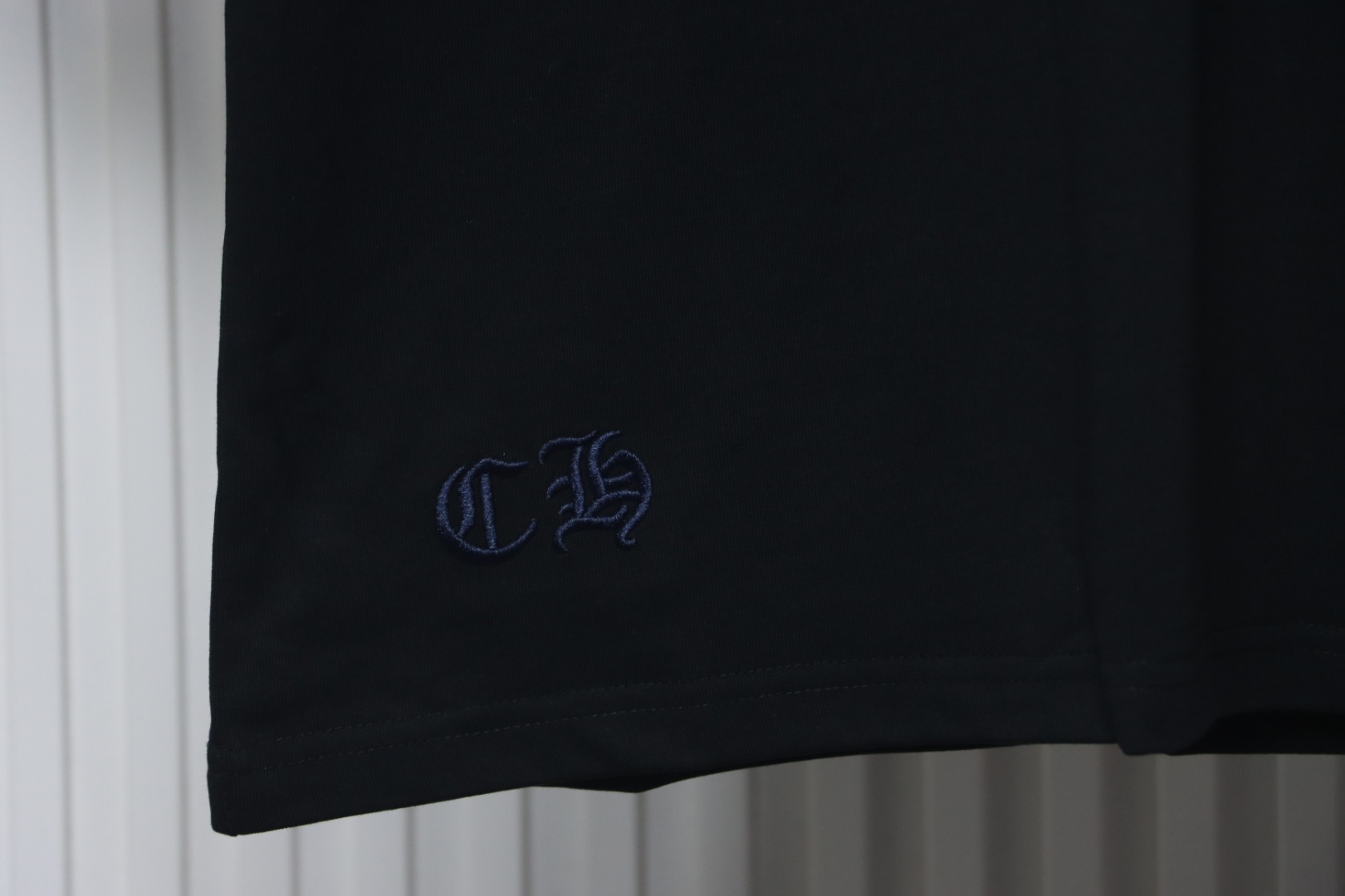 Chrome Hearts Horseshoe Embroidery Logo Black T-Shirt