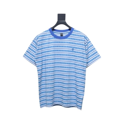 Chrome Hearts Mars Striped Cross T-Shirt Blue 01