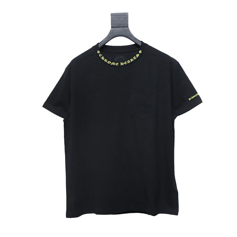 Coco Shoes Chrome Hearts Yellow Neon Neck Logo Script T-Shirt