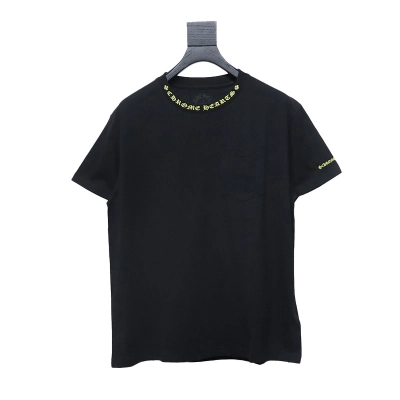 Coco Shoes Chrome Hearts Yellow Neon Neck Logo Script T-Shirt 01