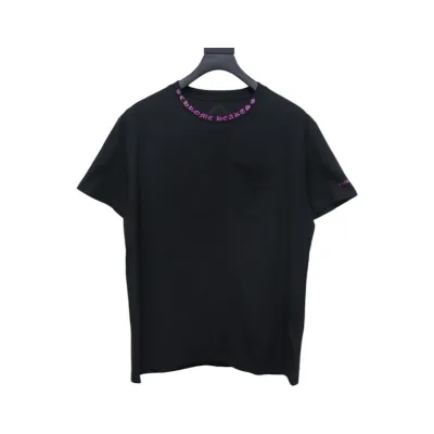 Chrome Hearts Purple Neon Neck Logo Script T-Shirt 01