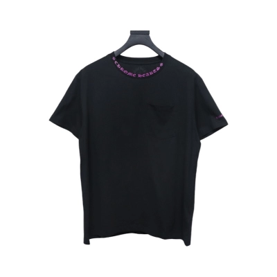 Chrome Hearts Purple Neon Neck Logo Script T-Shirt 01