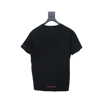 Chrome Hearts Purple Neon Neck Logo Script T-Shirt 02