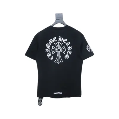 Chrome Hearts White Logo Text Neckline and Back Print T-Shirt 02