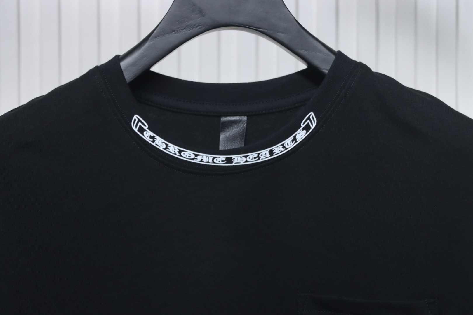 Chrome Hearts White Logo Text Neckline and Back Print T-Shirt