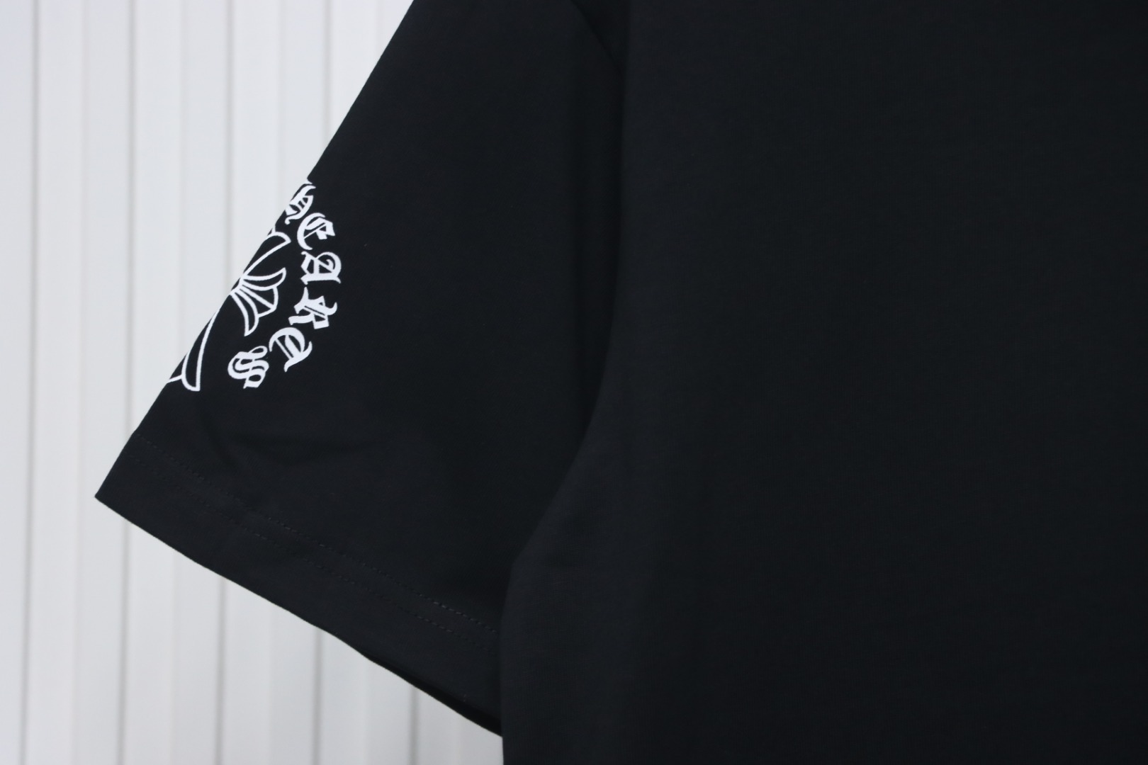 Chrome Hearts White Logo Text Neckline and Back Print T-Shirt