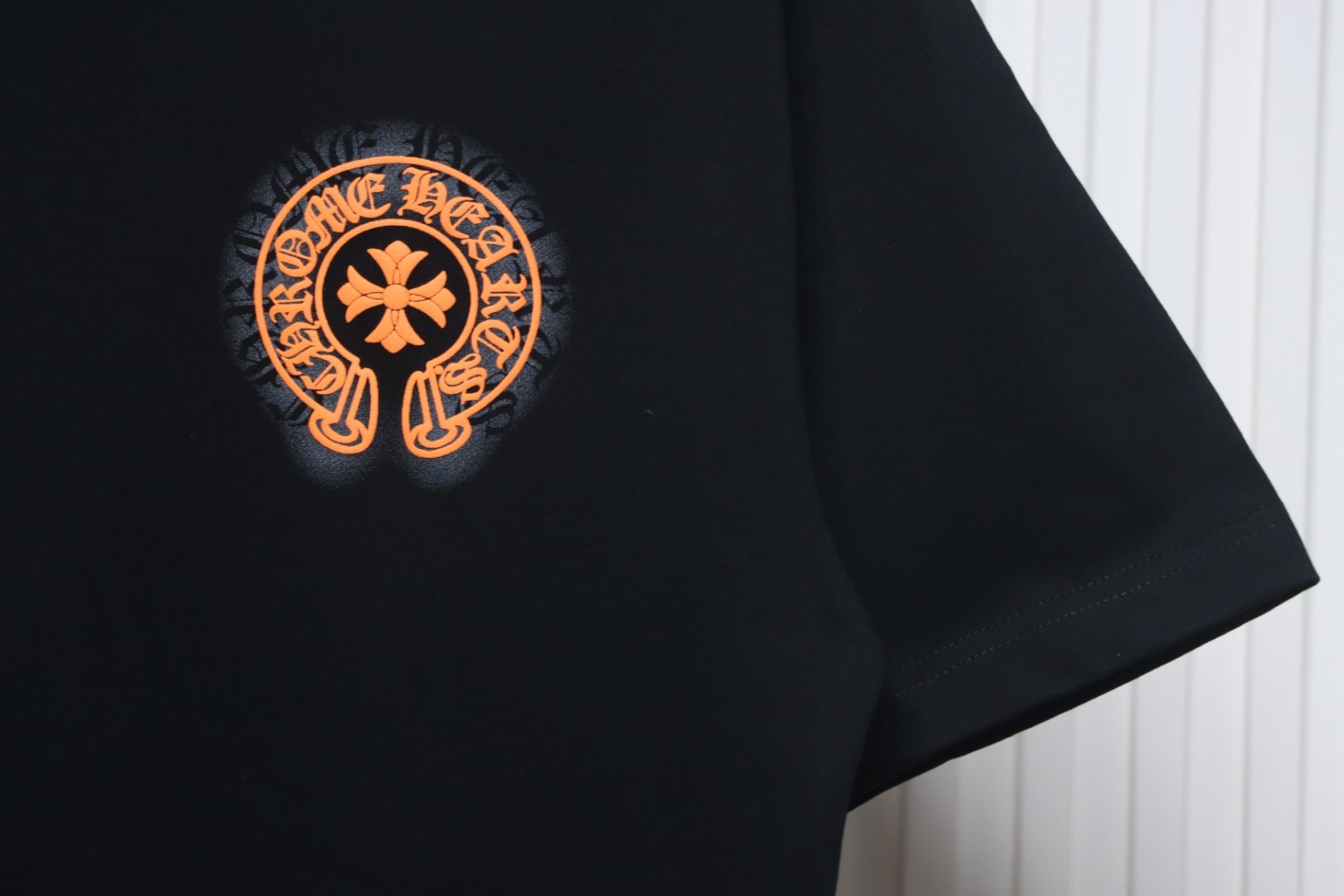 Coco Shoes Chrome Hearts Large Horseshoe Logo Print Back Orange