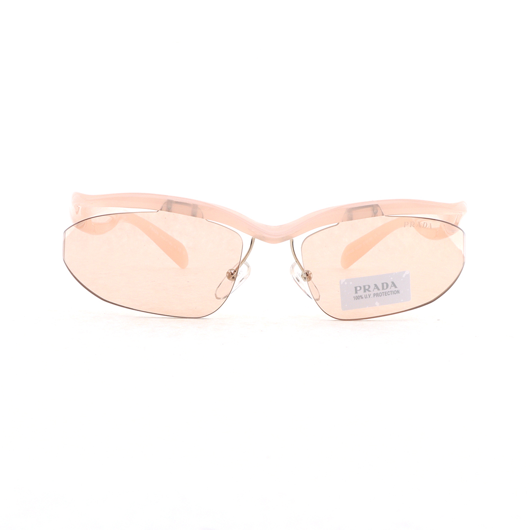 Prada Rectangular Acetate Frameless Sunglasses Pink SPRA25
