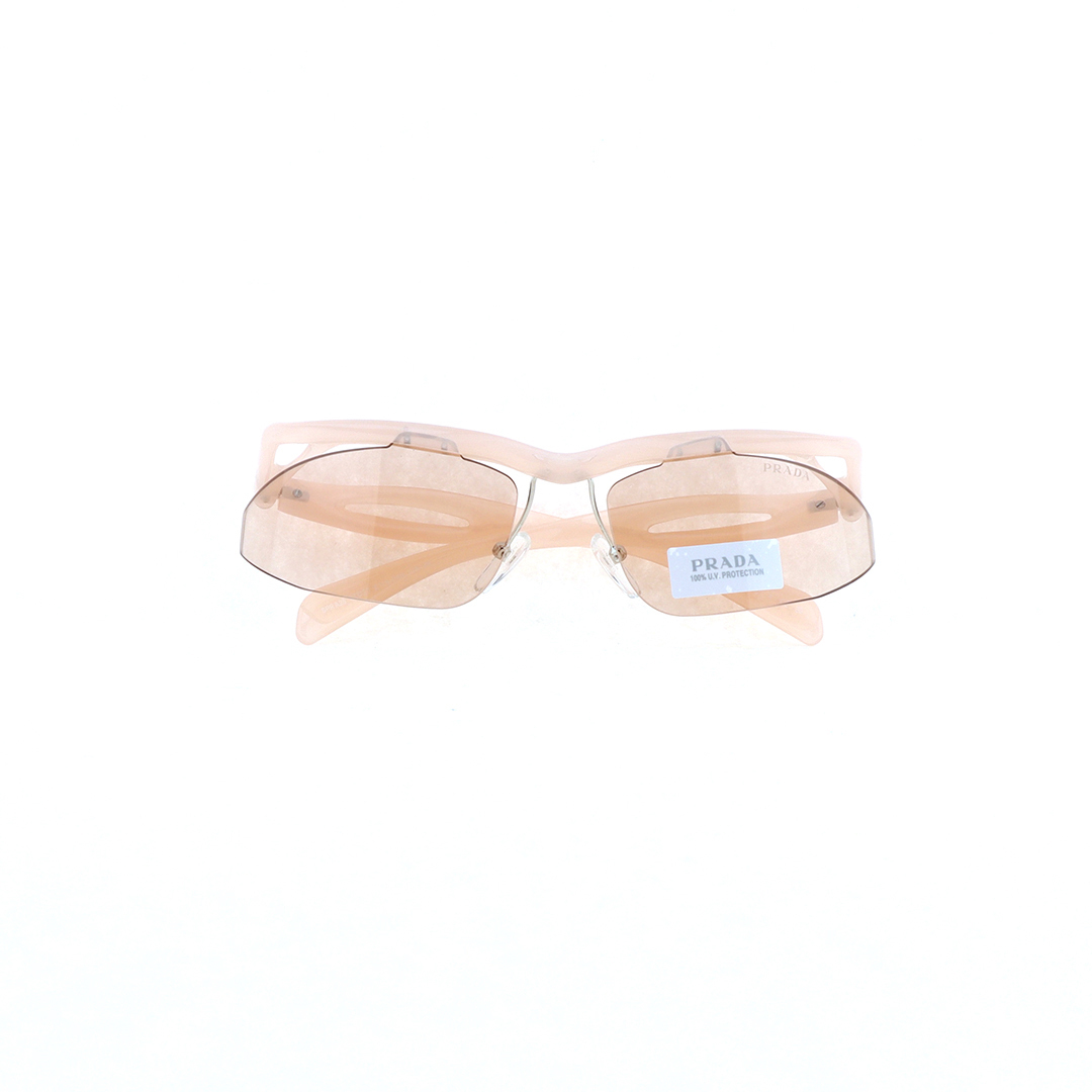 Prada Rectangular Acetate Frameless Sunglasses Pink SPRA25