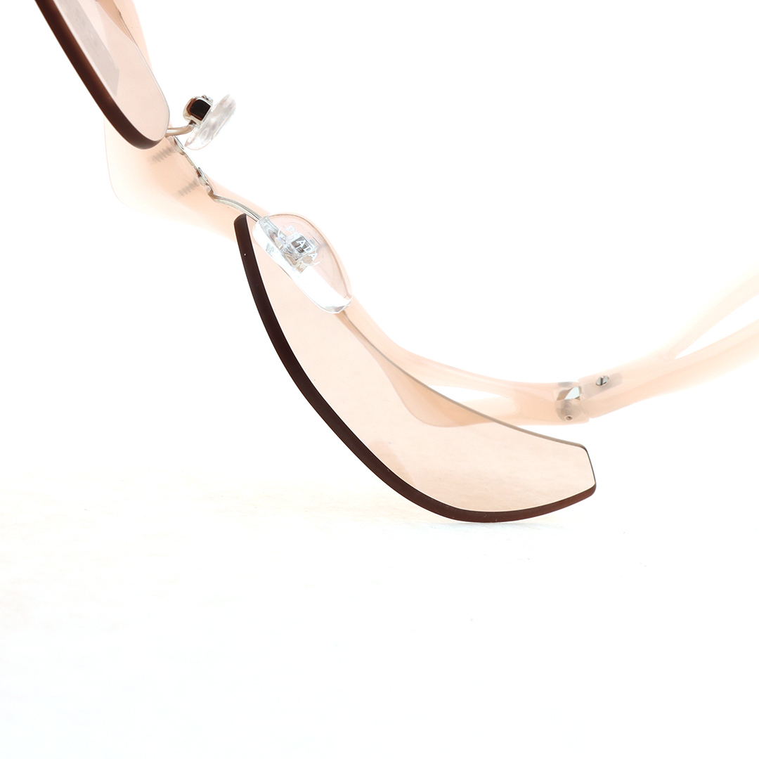 Prada Rectangular Acetate Frameless Sunglasses Pink SPRA25