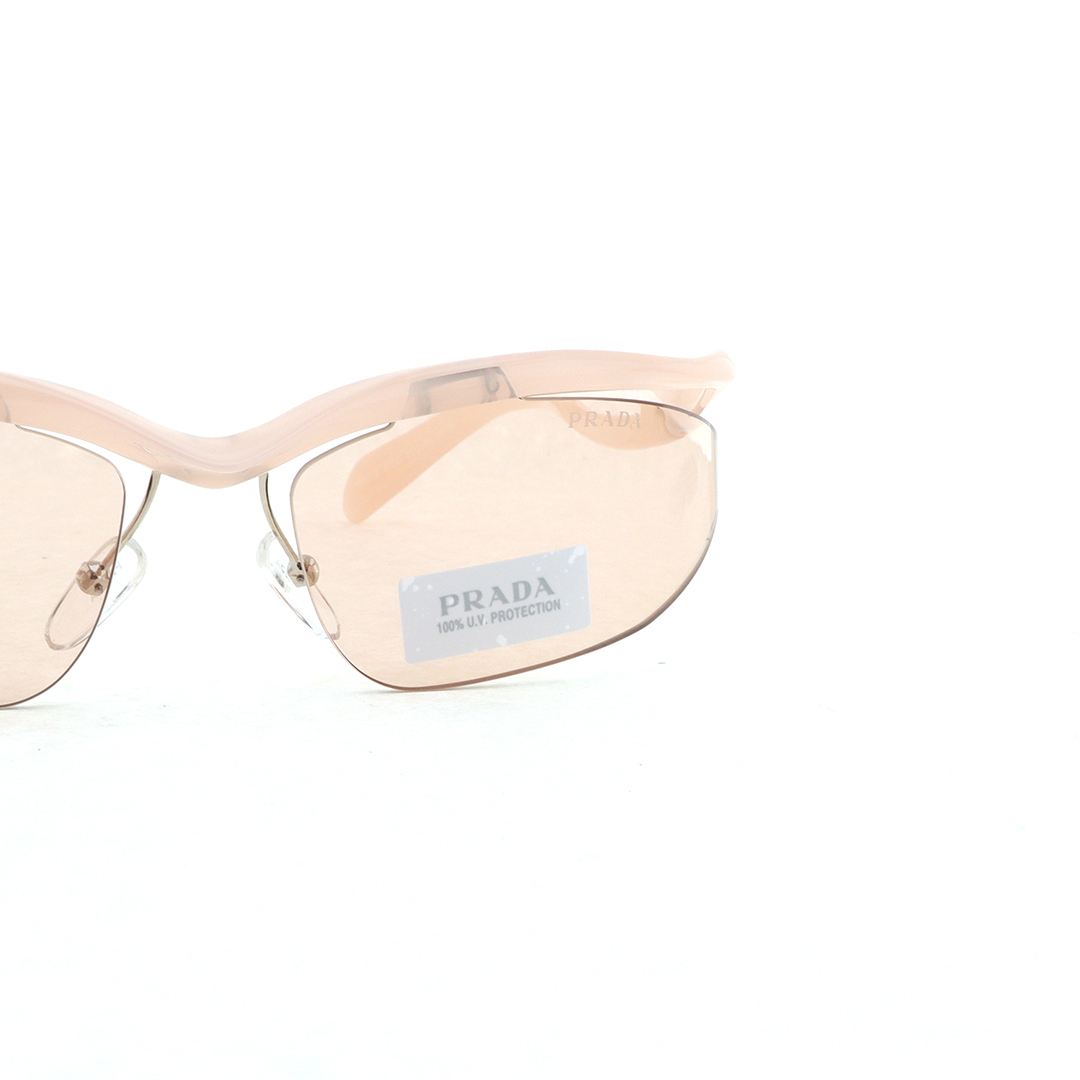 Prada Rectangular Acetate Frameless Sunglasses Pink SPRA25