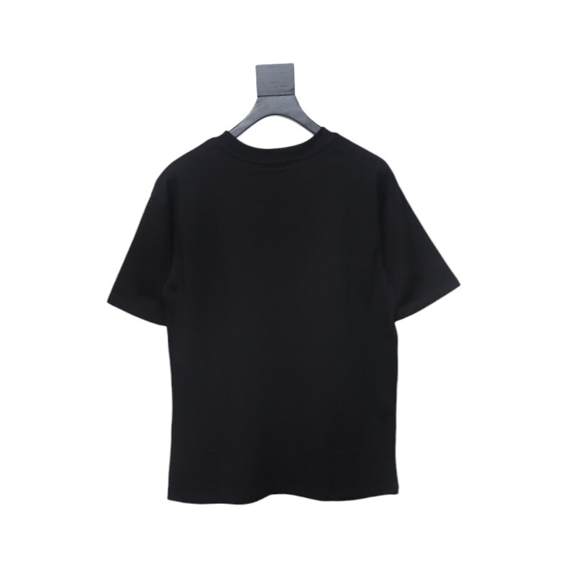 Moncler Enfant Logo Print Cotton T-shirt Black