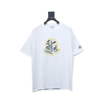 Moncler Embroidered Logo Cotton T-shirt White 01