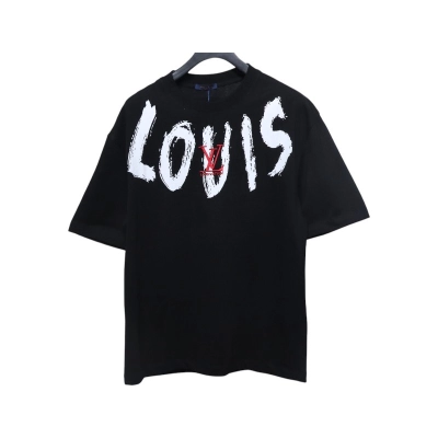 Coco Shoes Louis Vuitton Graffiti Lettering Embroidered Logo T-shirt Black 01