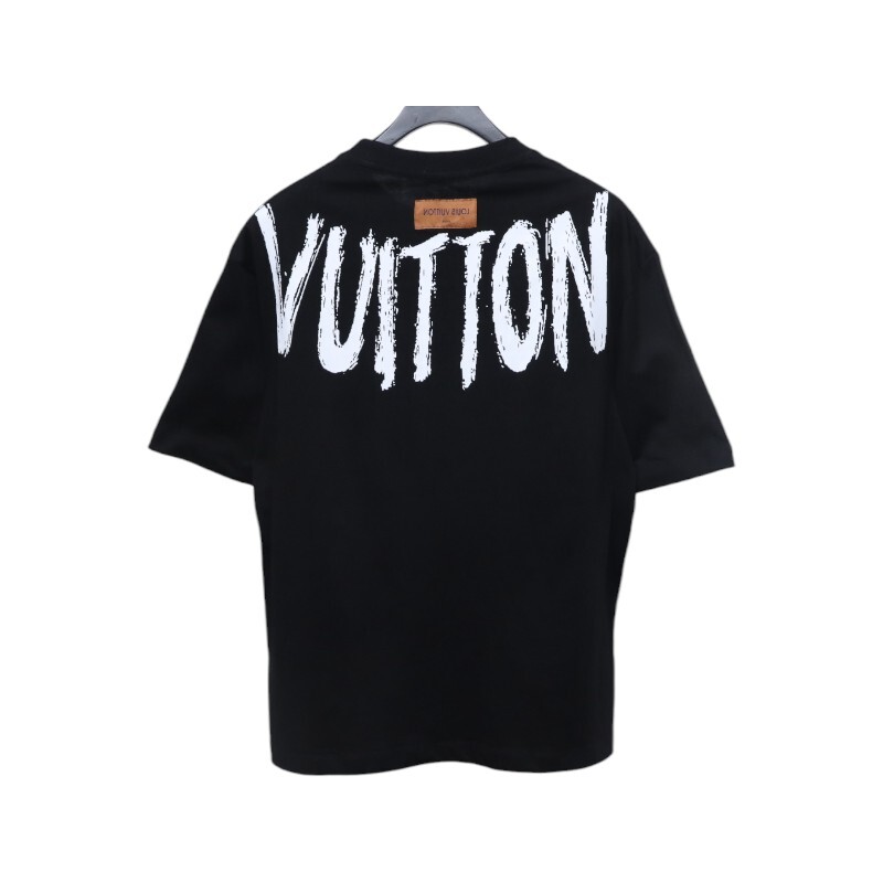 Coco Shoes Louis Vuitton Graffiti Lettering Embroidered Logo T-shirt Black